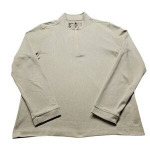 Rhone 1/4 Zip Pullover Mens L Tan Performance Waffle Knit Activewear Sweater